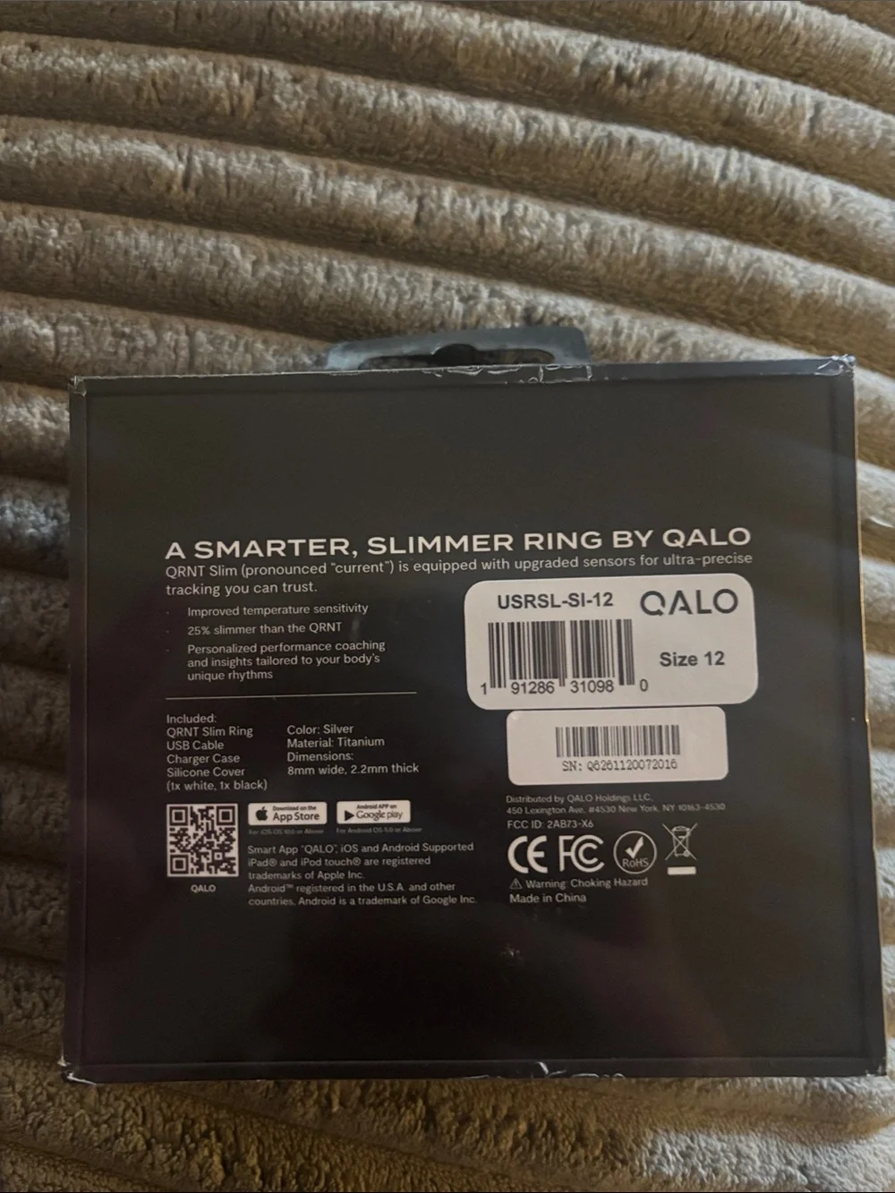 QALO QRNT Slim Smart Ring — Silver